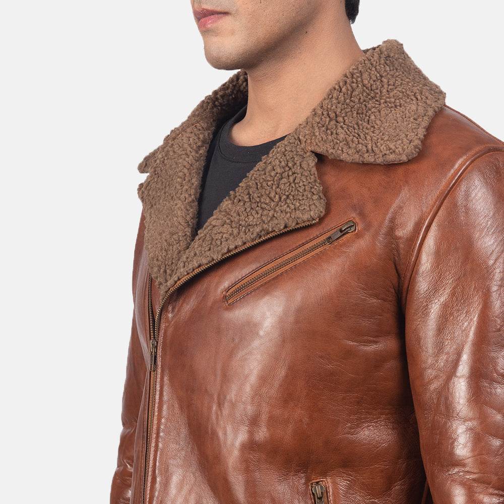 Alberto Shearling Brown Leather Jacket - CoreFlexInd