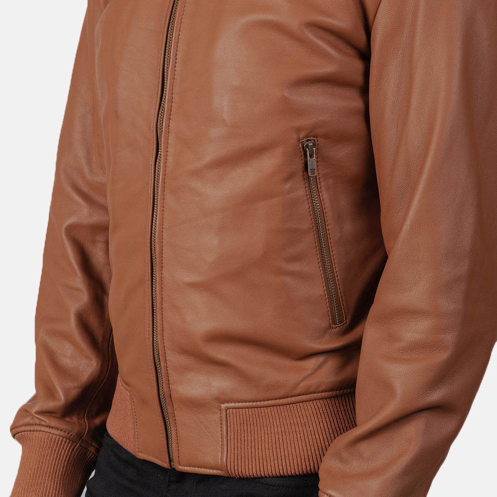 Shane Brown Leather Bomber Jacket - CoreFlexInd