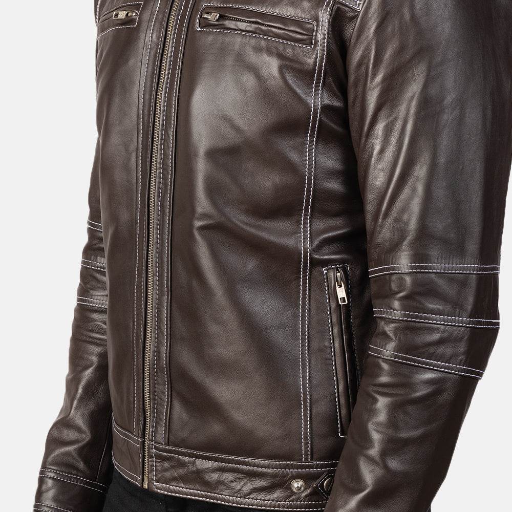 Youngster Brown Leather Biker Jacket - CoreFlexInd