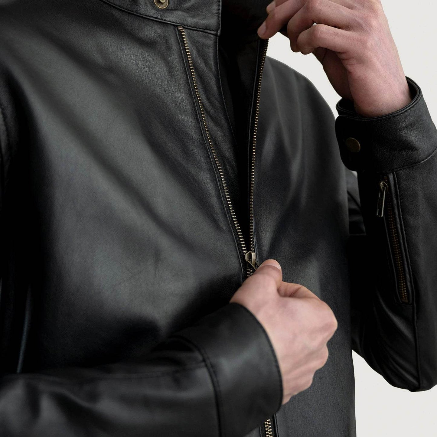 Zen Black Leather Biker Jacket - CoreFlexInd
