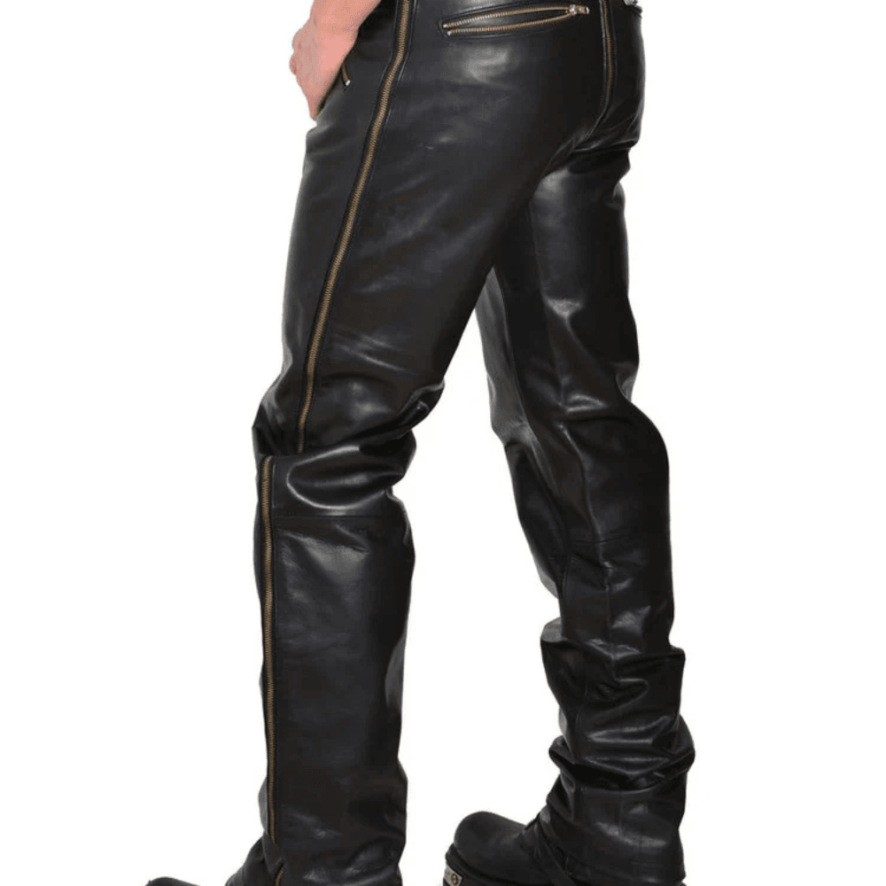 Mens Black Leather Pants - CoreFlexInd