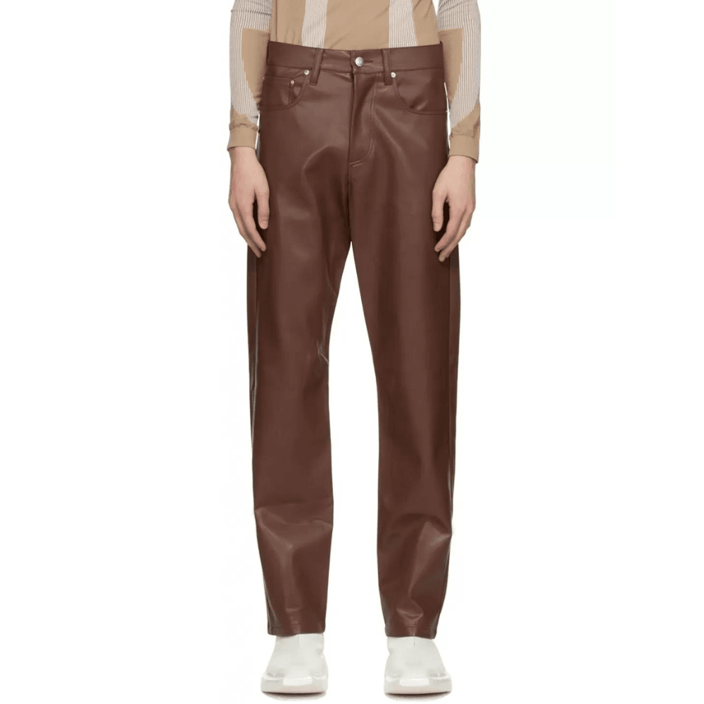 Mens Brown Leather Pants - CoreFlexInd