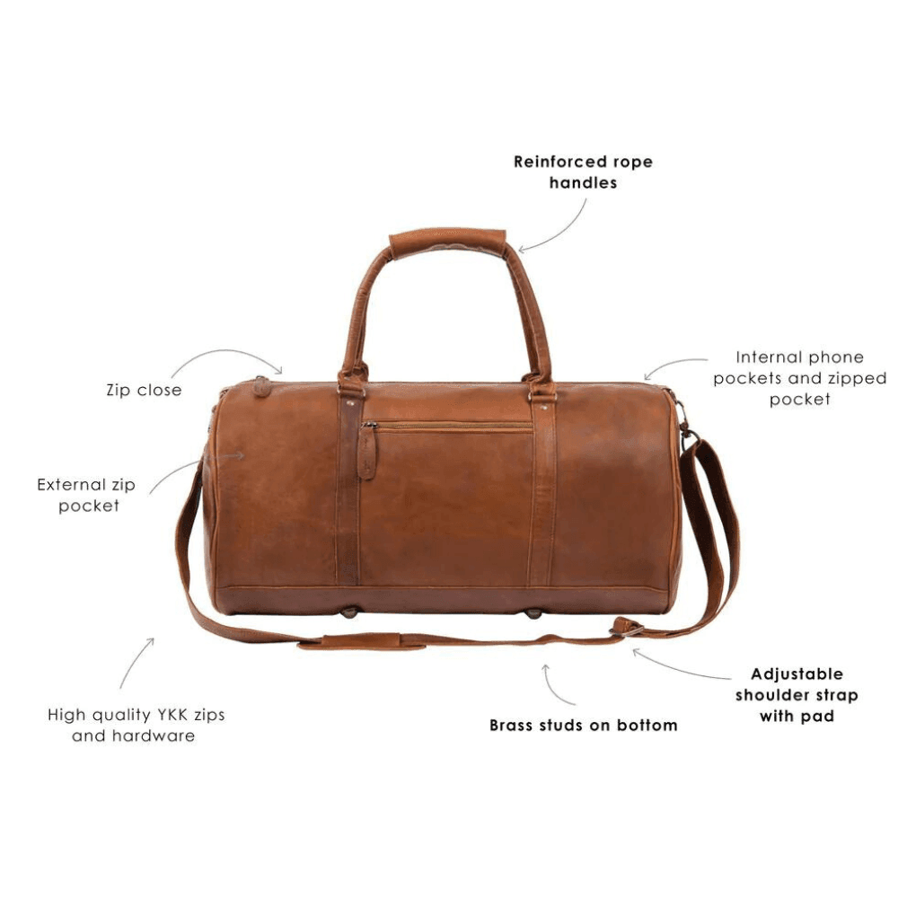 Mens Leather Weekend Bag - CoreFlexInd