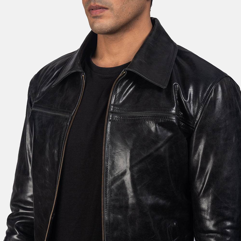 Mystical Black Leather Jacket - CoreFlexInd