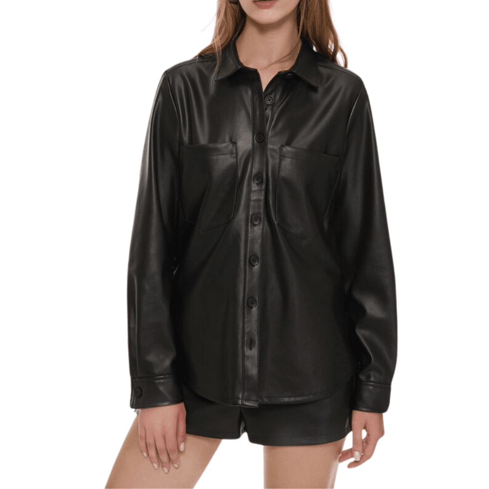 Oversized Leather Shirt - CoreFlexInd