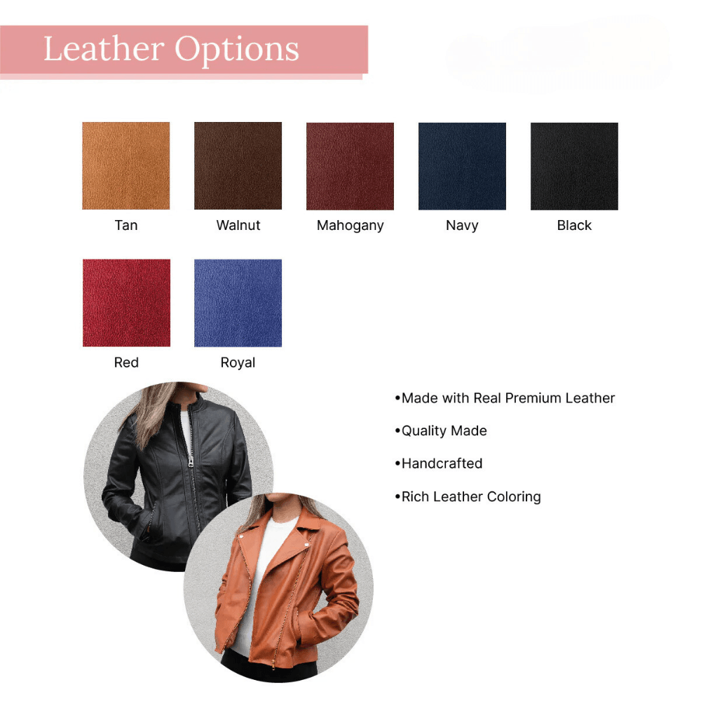 Personalized Embroidered Leather Jacket for Her - CoreFlexInd