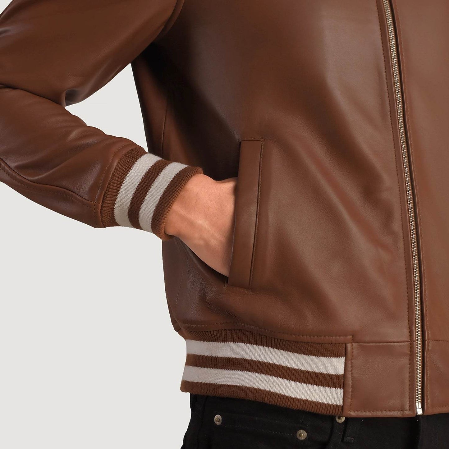 Real Leather Varsity Jacket - CoreFlexInd