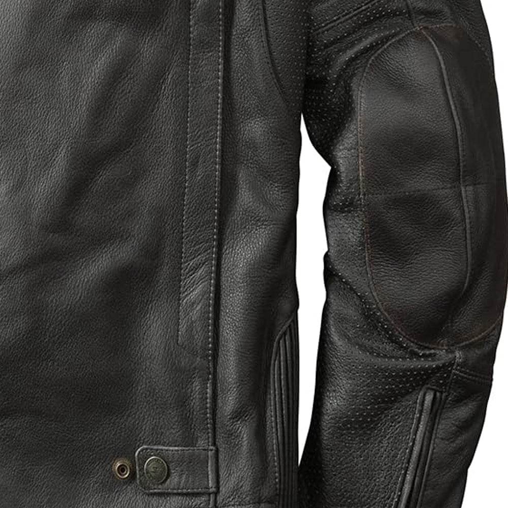 Vintage Leather Jacket with Thermal Liner and Armor - CoreFlexInd