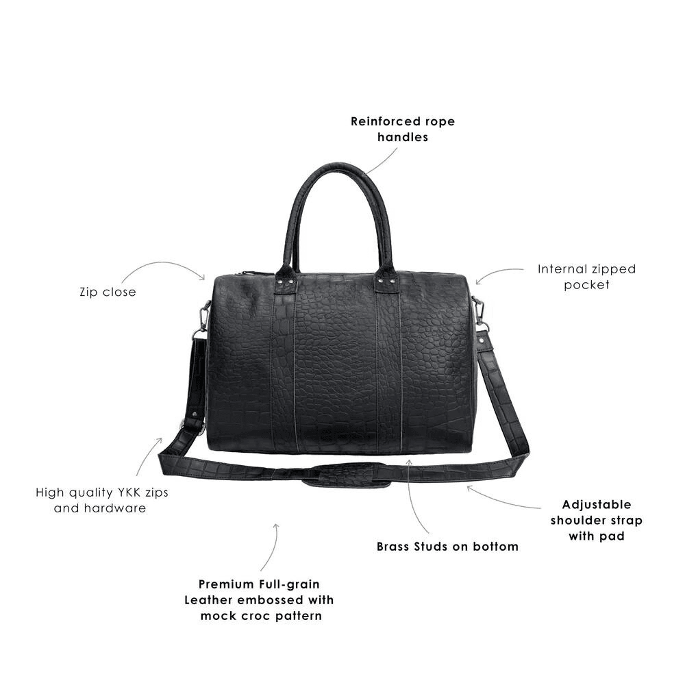 Small Leather Weekend Holdall Personalised - CoreFlexInd