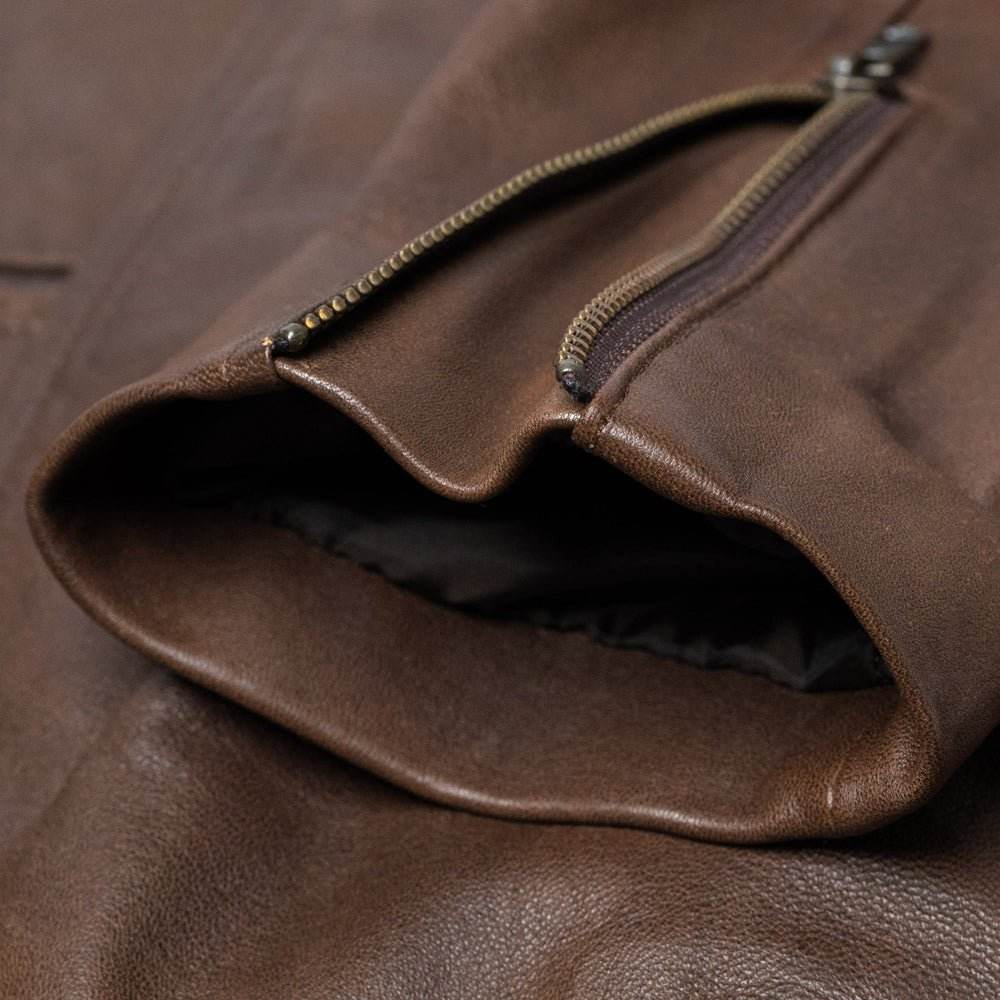 Men's Motorcycle Leather Jacket Brown Lambskin - CoreFlexInd