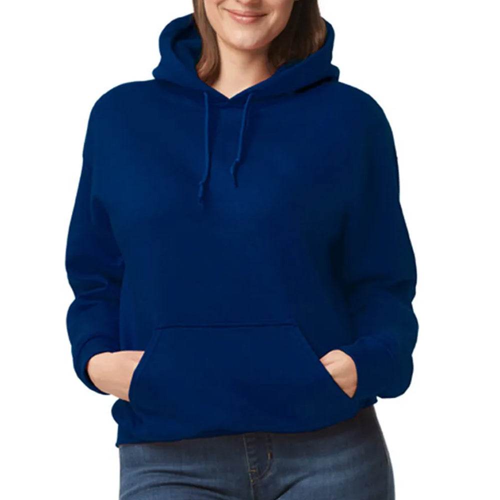 Women Navy Blue Pullover Hoodie - CoreFlexInd