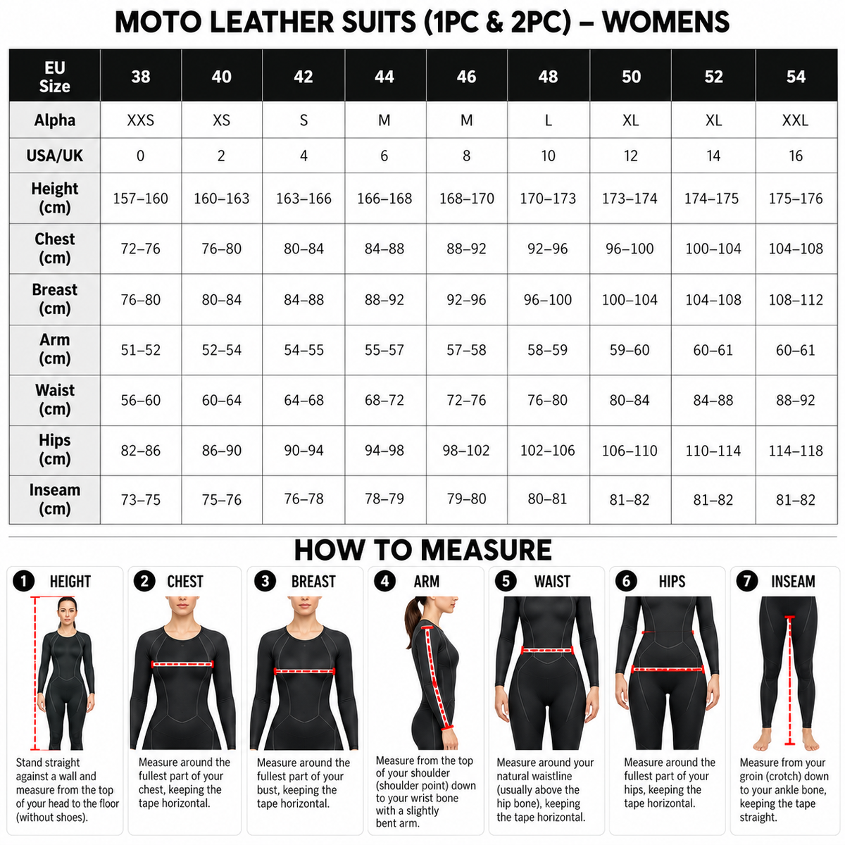 Traje de carreras de motociclista para mujer