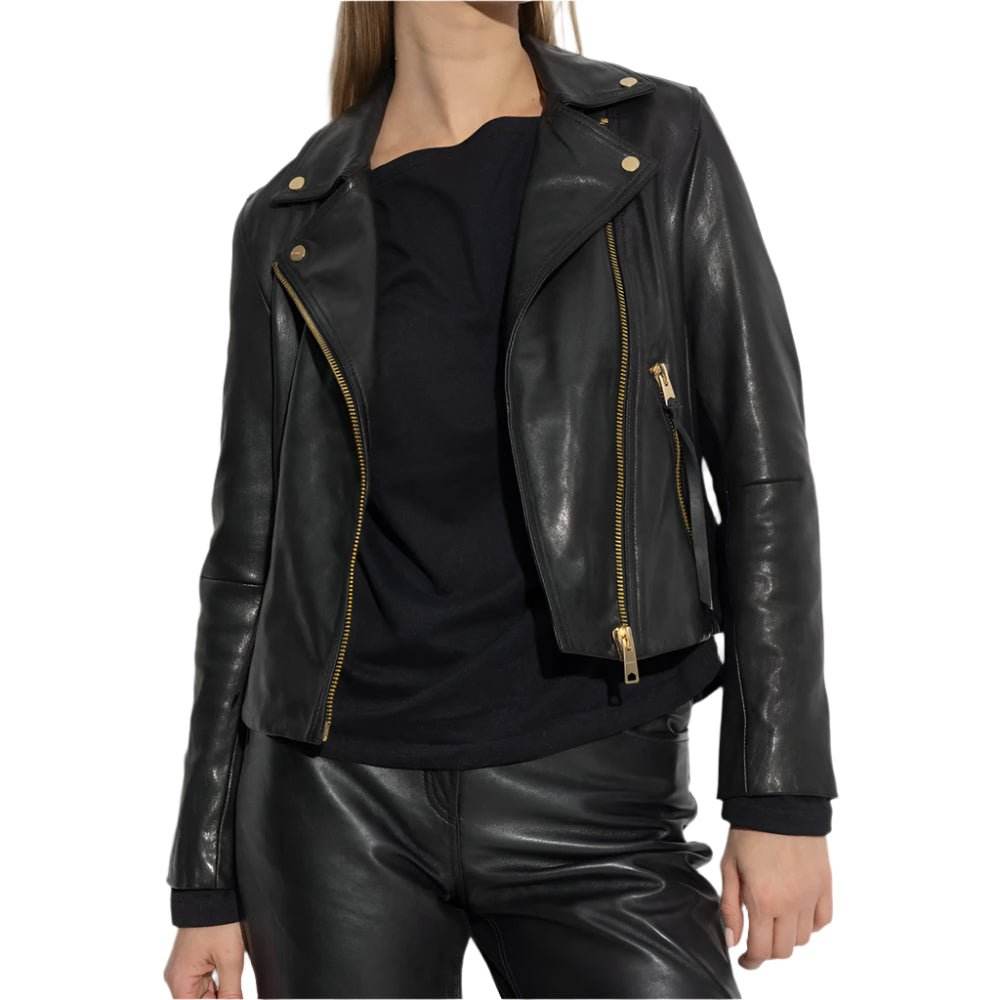 Women's Dalby Black Leather Jacket - CoreFlexInd