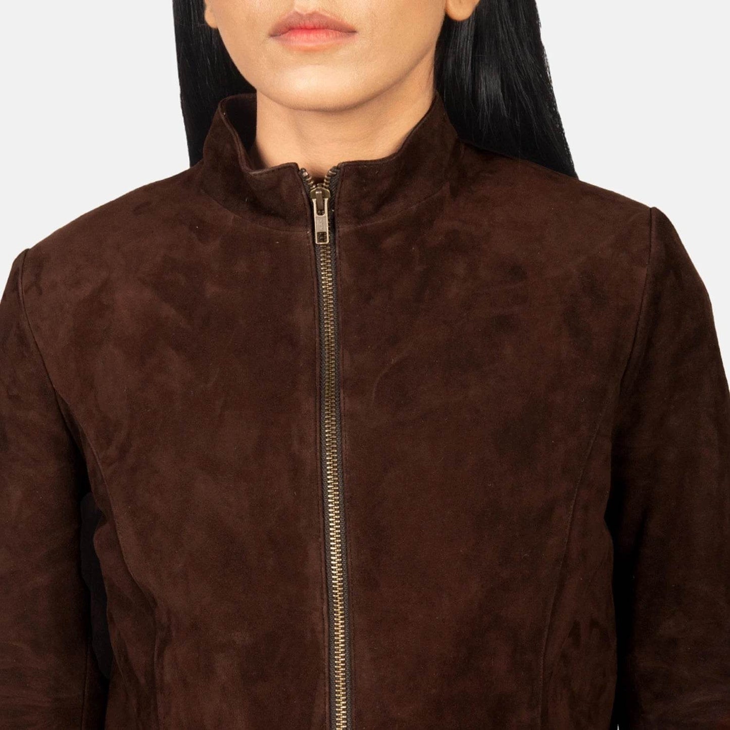 Rumella Mocha Suede Biker Jacket - CoreFlexInd