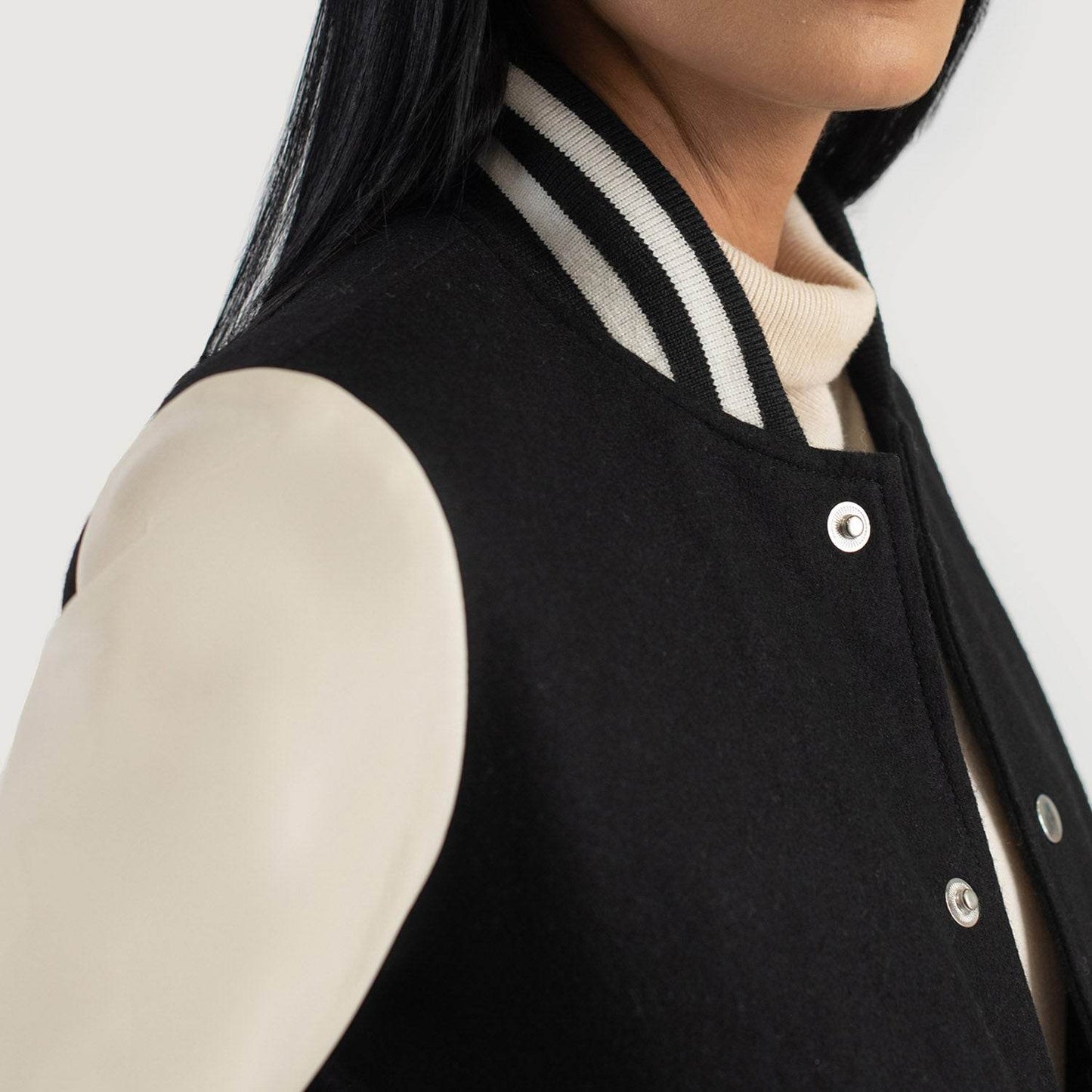 Savant Black & White Hybrid Varsity Jacket - CoreFlexInd
