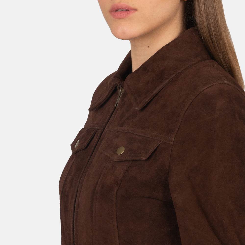 Suzy Mocha Suede Trucker Jacket - CoreFlexInd