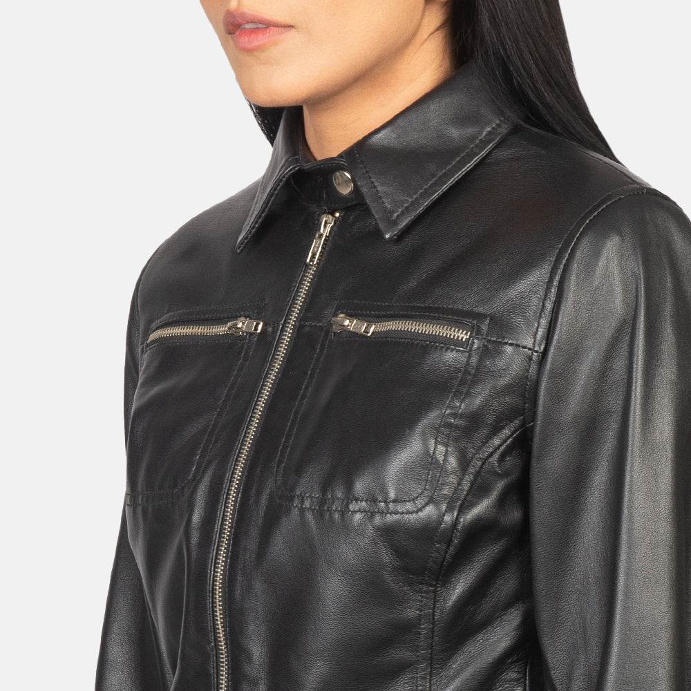 Tomachi Black Leather Jacket - CoreFlexInd