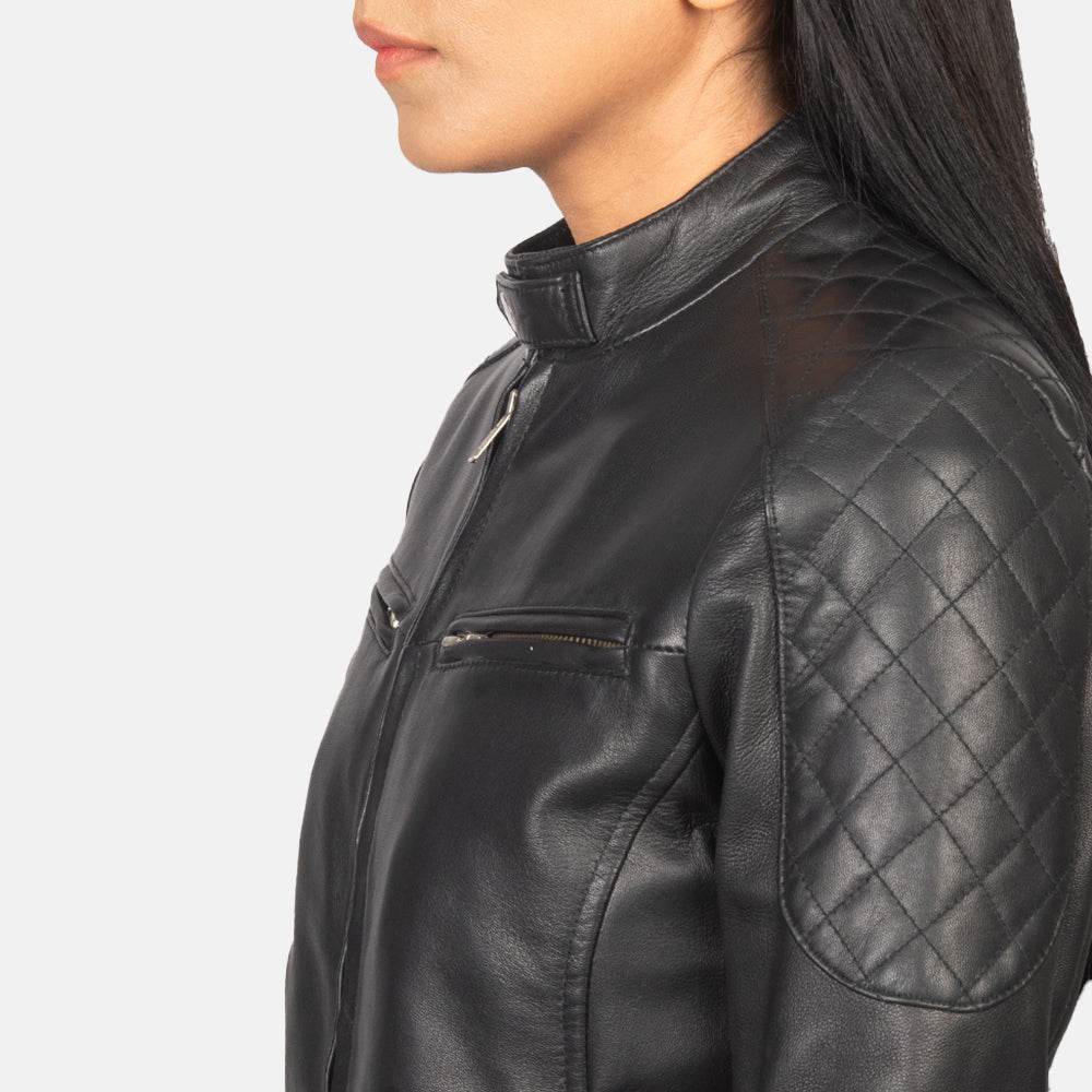 Womens Bomber Leather Jacket - CoreFlexInd
