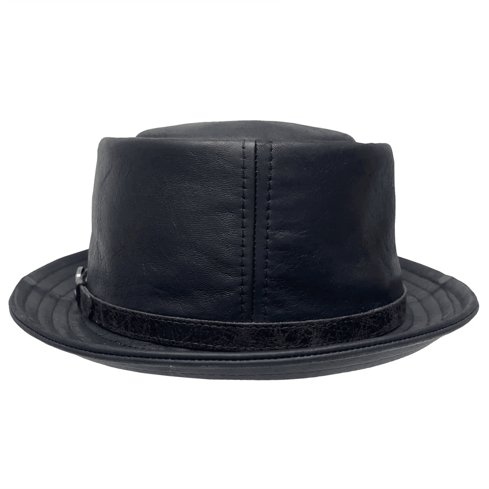 Womens Leather Pork Pie Hat - CoreFlexInd
