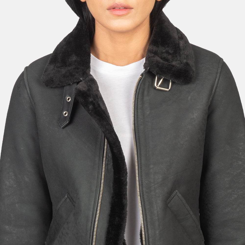 Womens Shearling Leather Jacket - CoreFlexInd