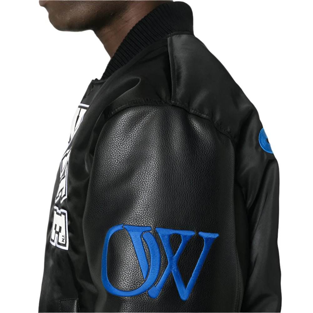 Black White Baseball Over Varsity Jacket - CoreFlexInd