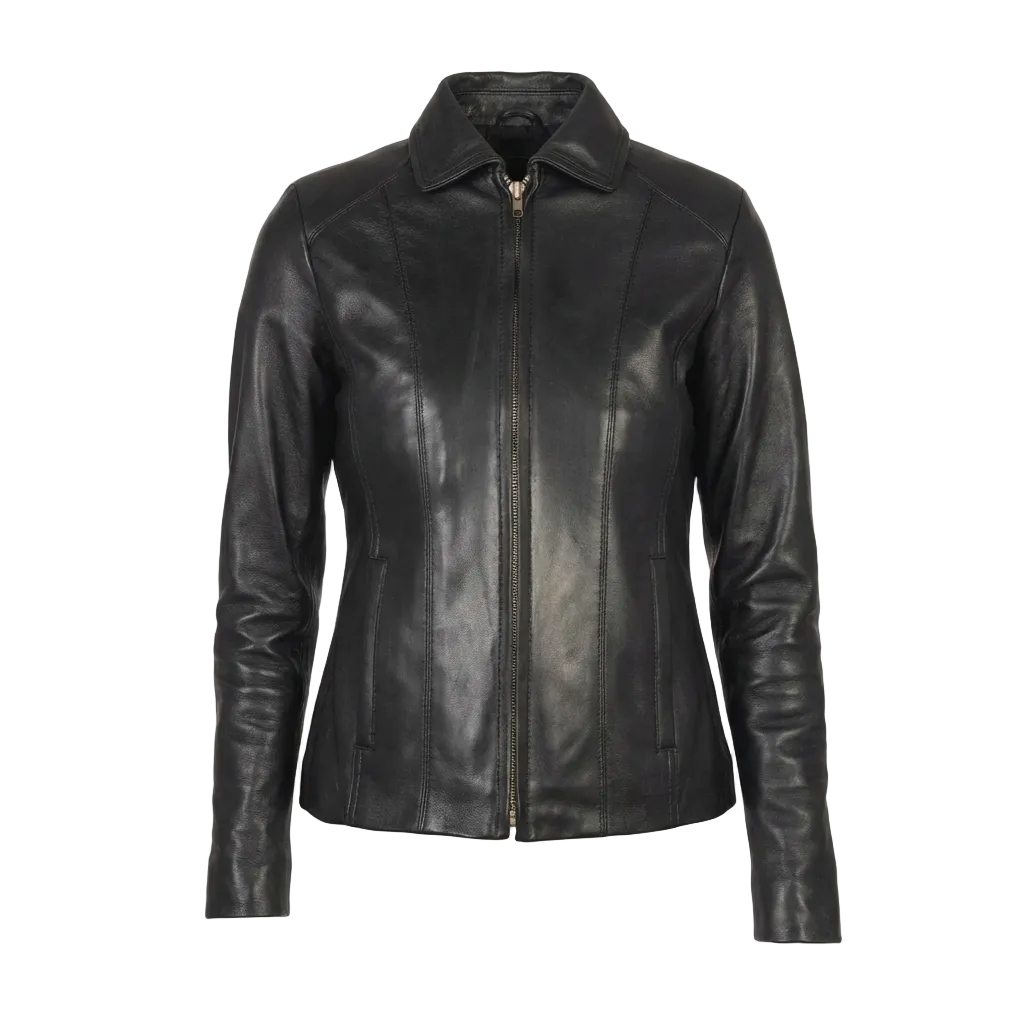 Colette Black Leather Jacket – CoreFlexInd