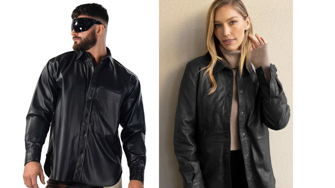 Black Leather Shacket - CoreFlexInd