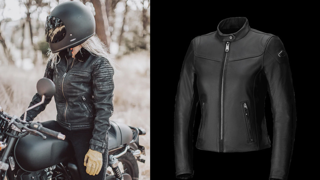Black Women's Motorcycle Jacket - CoreFlexInd