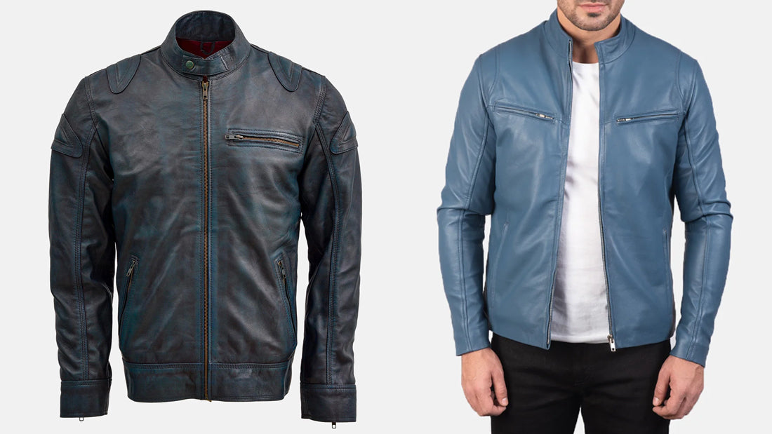 Blue Leather Coat - CoreFlexInd