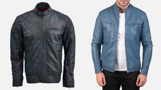 Blue Leather Coat - CoreFlexInd