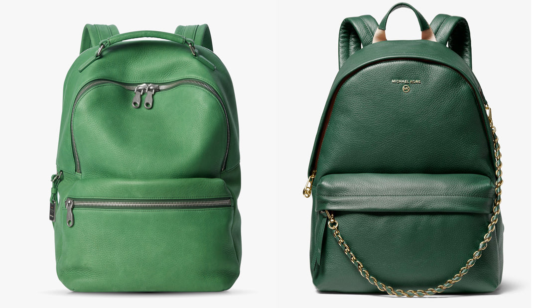 Leather Green Backpack