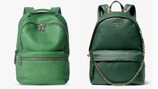 Leather Green Backpack