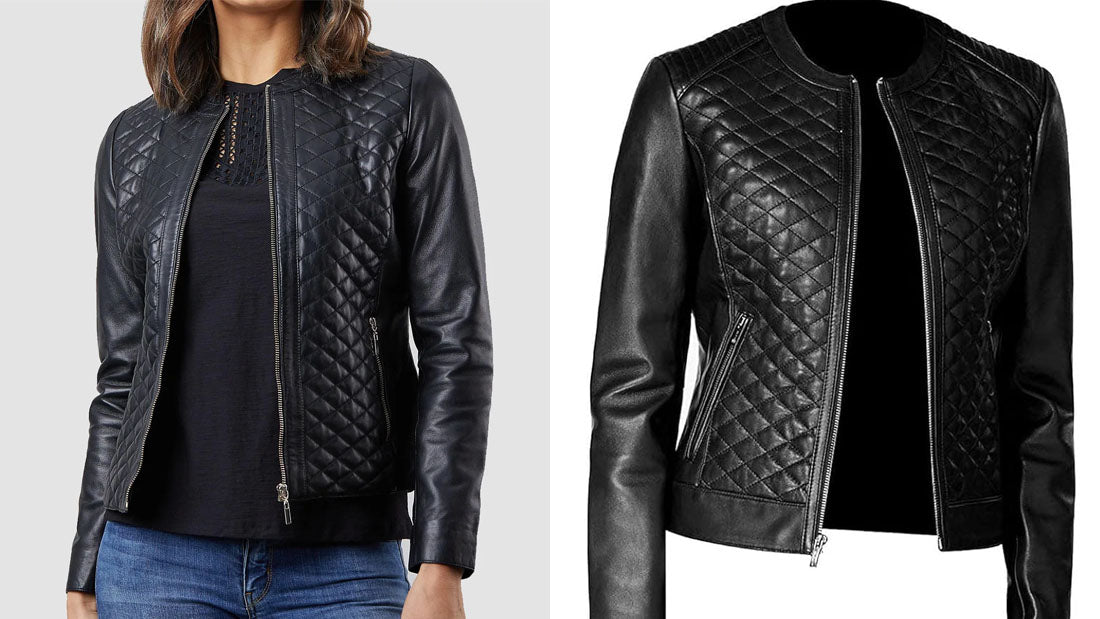 Leather Quilted Jacket for Women - CoreFlexInd