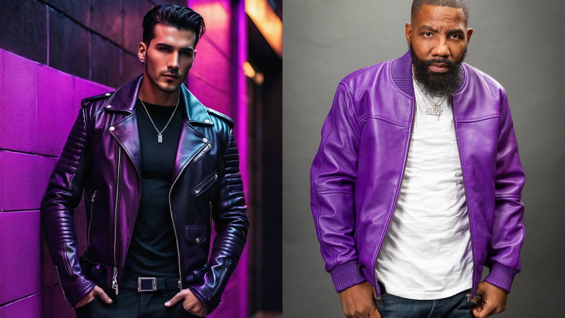 Purple Men's Leather Jacket