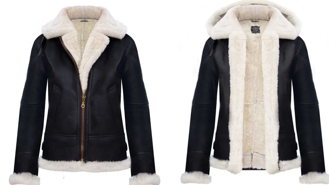 Women's Black Sheepskin Jackets - CoreFlexInd