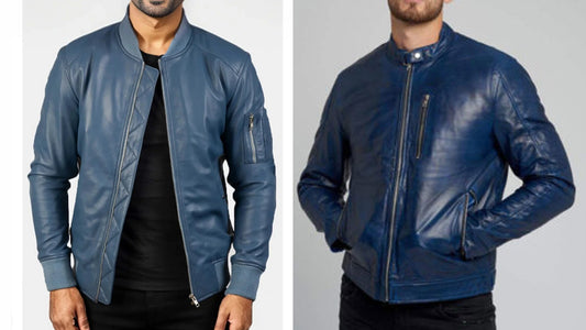 Men's Blue Leather Coats