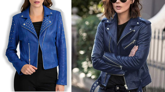 Women's Blue Leather Jackets