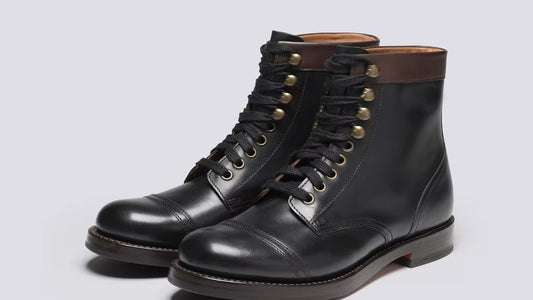 Black Pull-Up Leather Boots