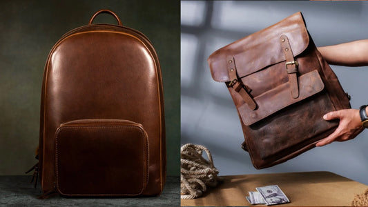 Men's Leather Backpack Brown - CoreFlexInd