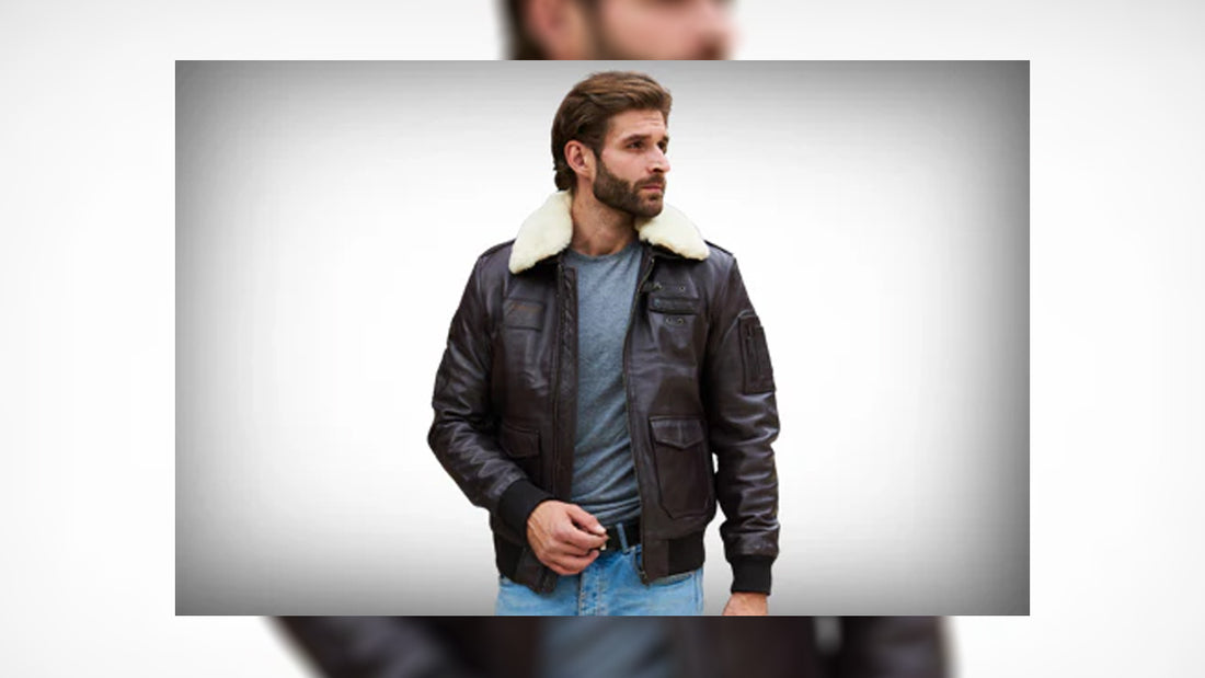 Men's Bomber Jacket with Fur Hood