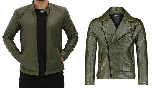 Olive Leather Jacket - CoreFlexInd