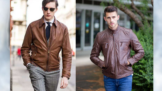 Mens Tan Leather Coat - CoreFlexInd
