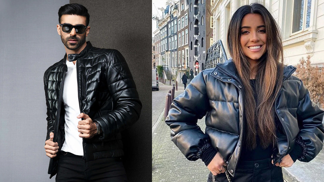 Leather Puffer Coat - CoreFlexInd