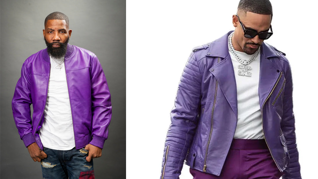 Men’s Purple Biker Jacket