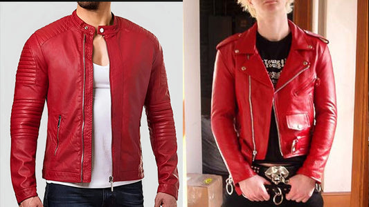 Men's Red Leather Jacket