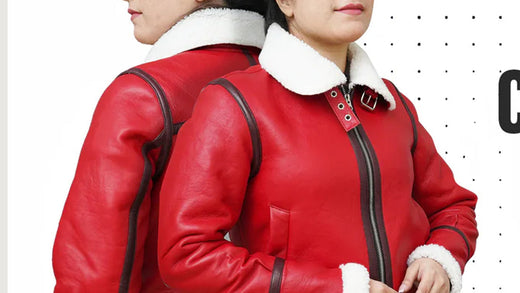 Red Shearling Jackets - CoreFlexInd