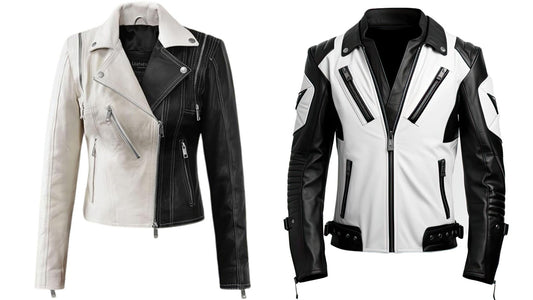 Black and White Leather Coats - CoreFlexInd