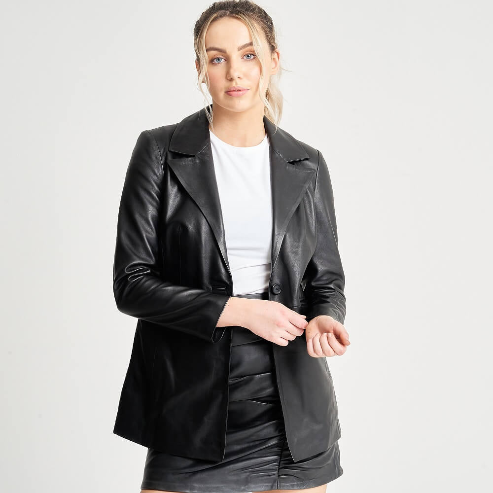 Women Leather Blazers