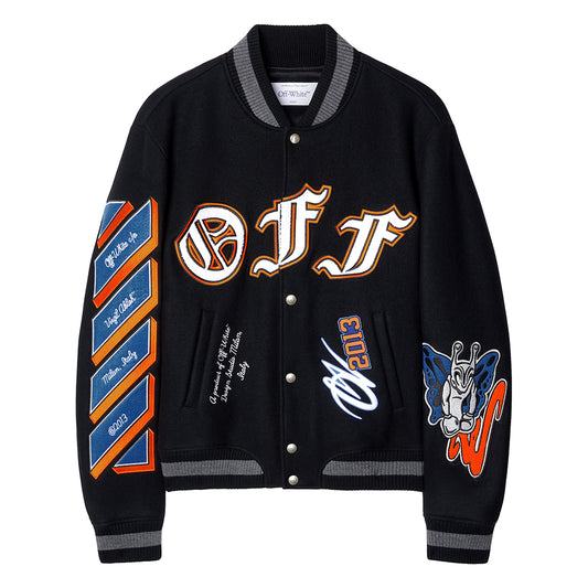 X Premier Records Patch Lieder Ärmelen Wollmix Varsity Jackett