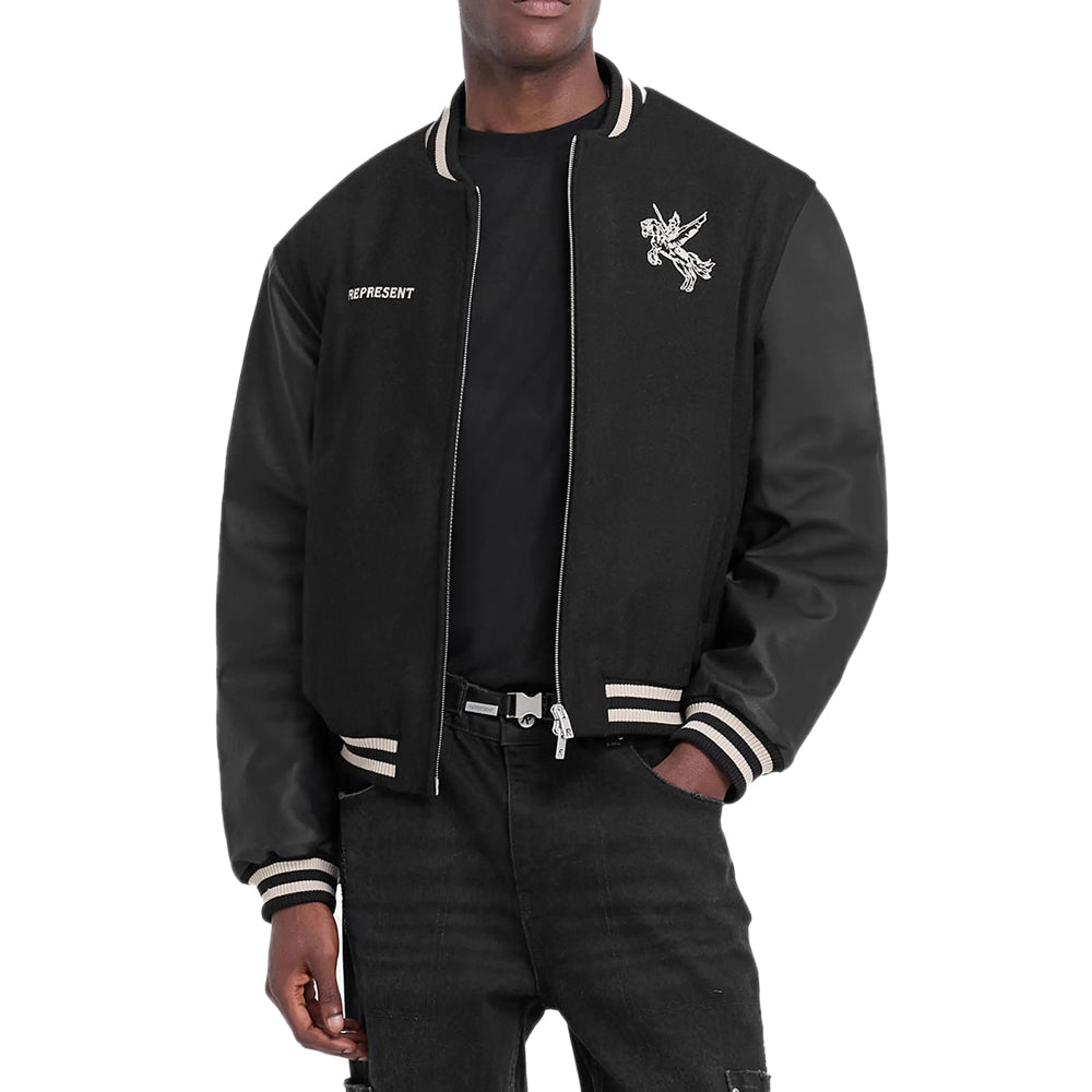 Bellerophon Mixed Media Varsity Jacket